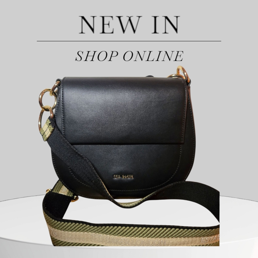 Ted Baker London Black Crossbody Bag with Gold Accents
